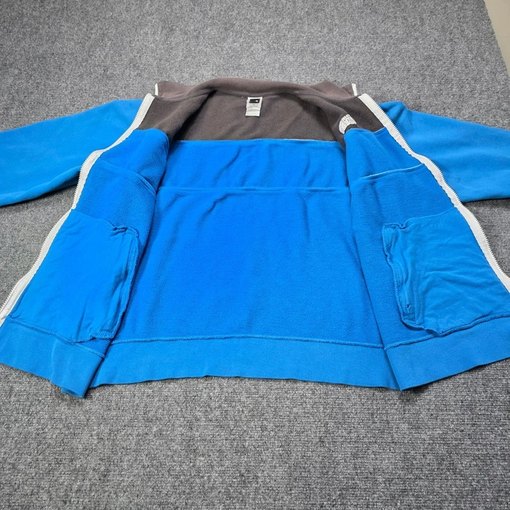 The North Face Mens Blue Brown White Track Jacket Full Zip Size L‎ G Athletic